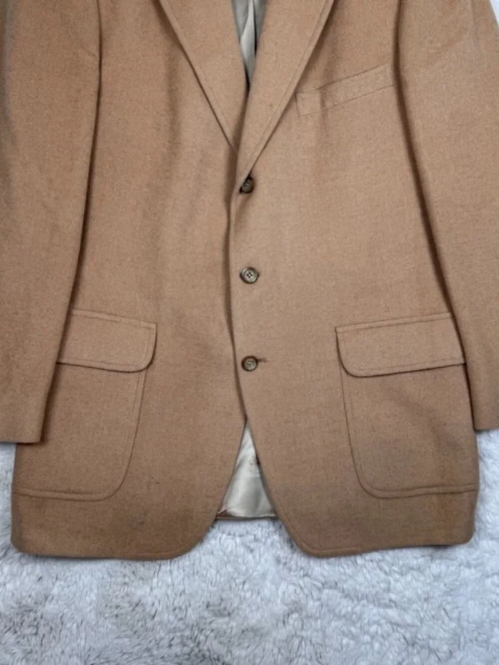 Jos. A. Bank Tan 3 Button Sport Coat 100% Camel Hair Mens 42R Blazer Premier